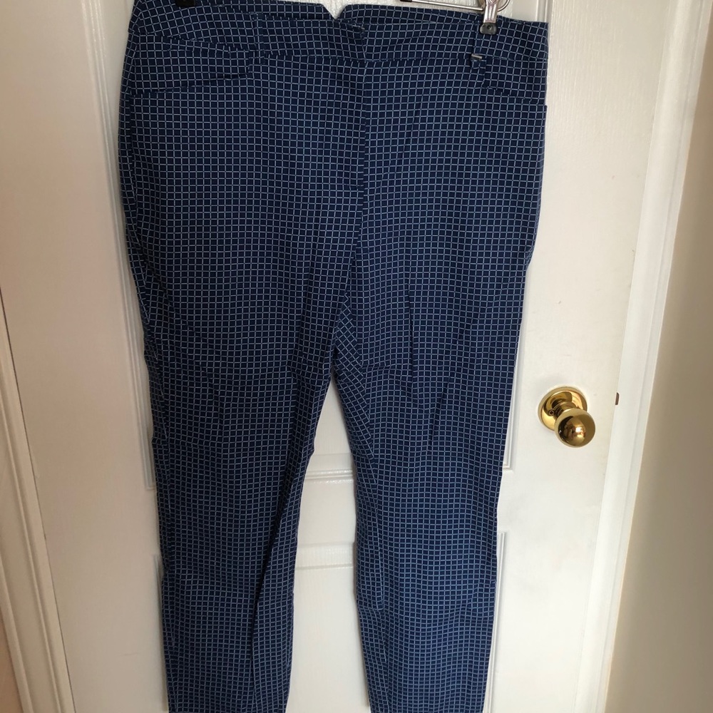 Reitmans Navy Checkered Straight Leg Pants